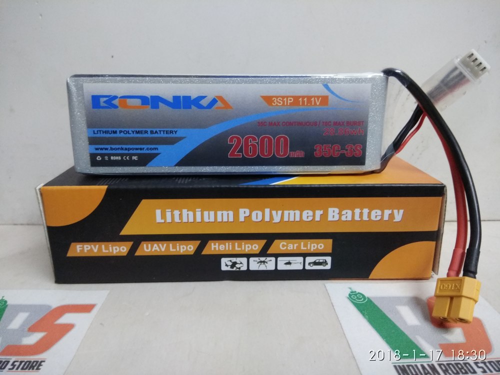 Bonka Lipo 2600mah 35C 11.1V (3S) बैटरी