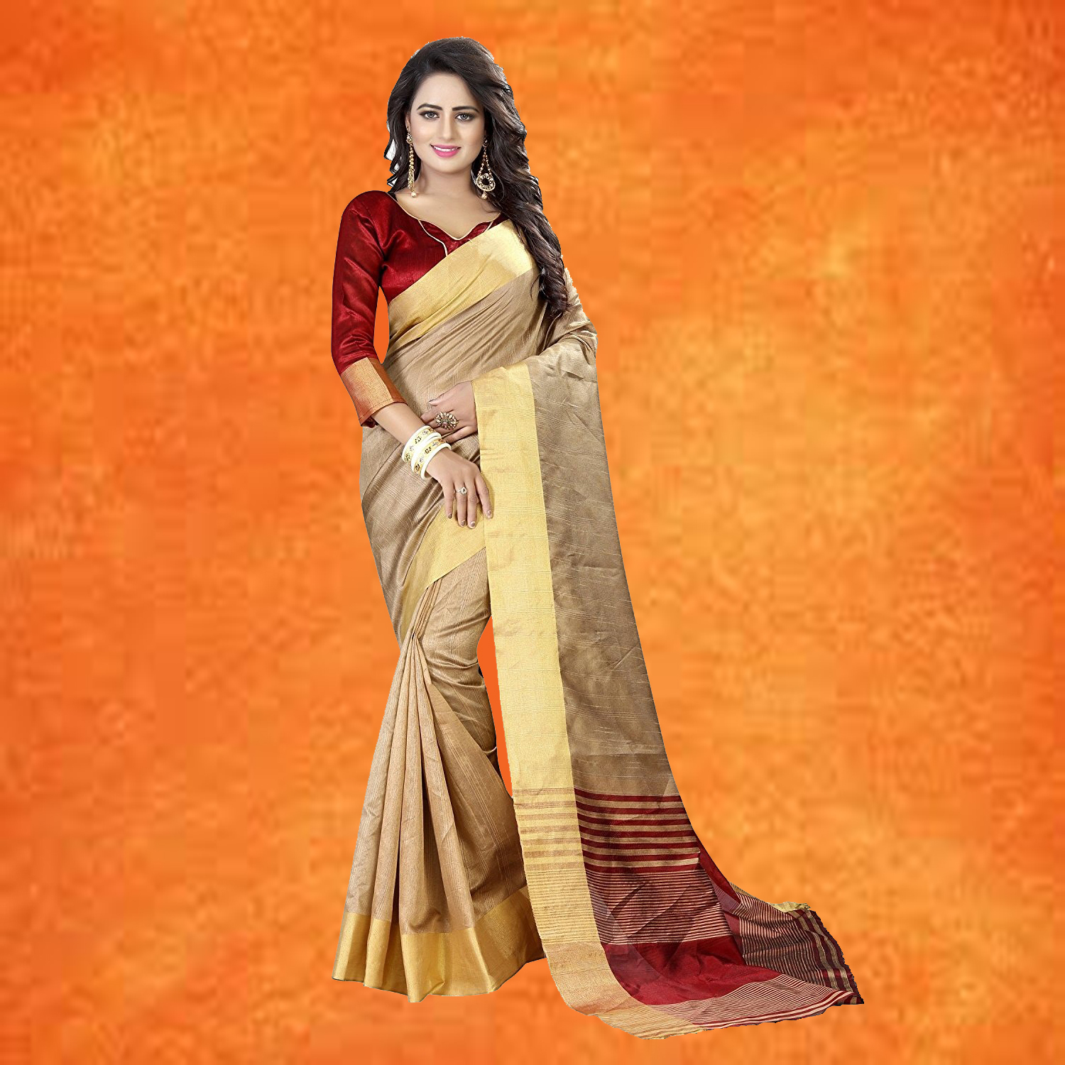 Black And Golden Ladies Saree