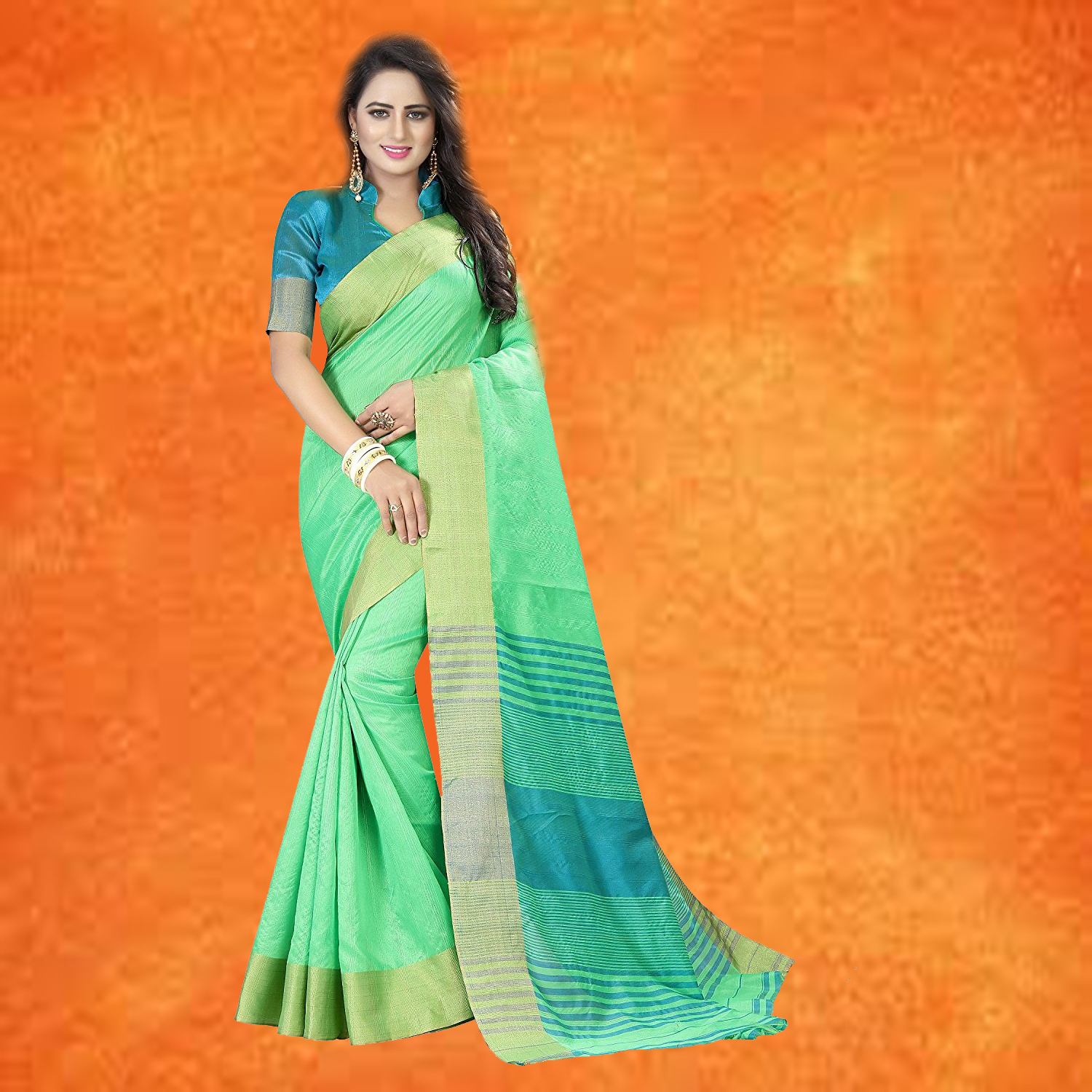 Black And Golden Ladies Saree