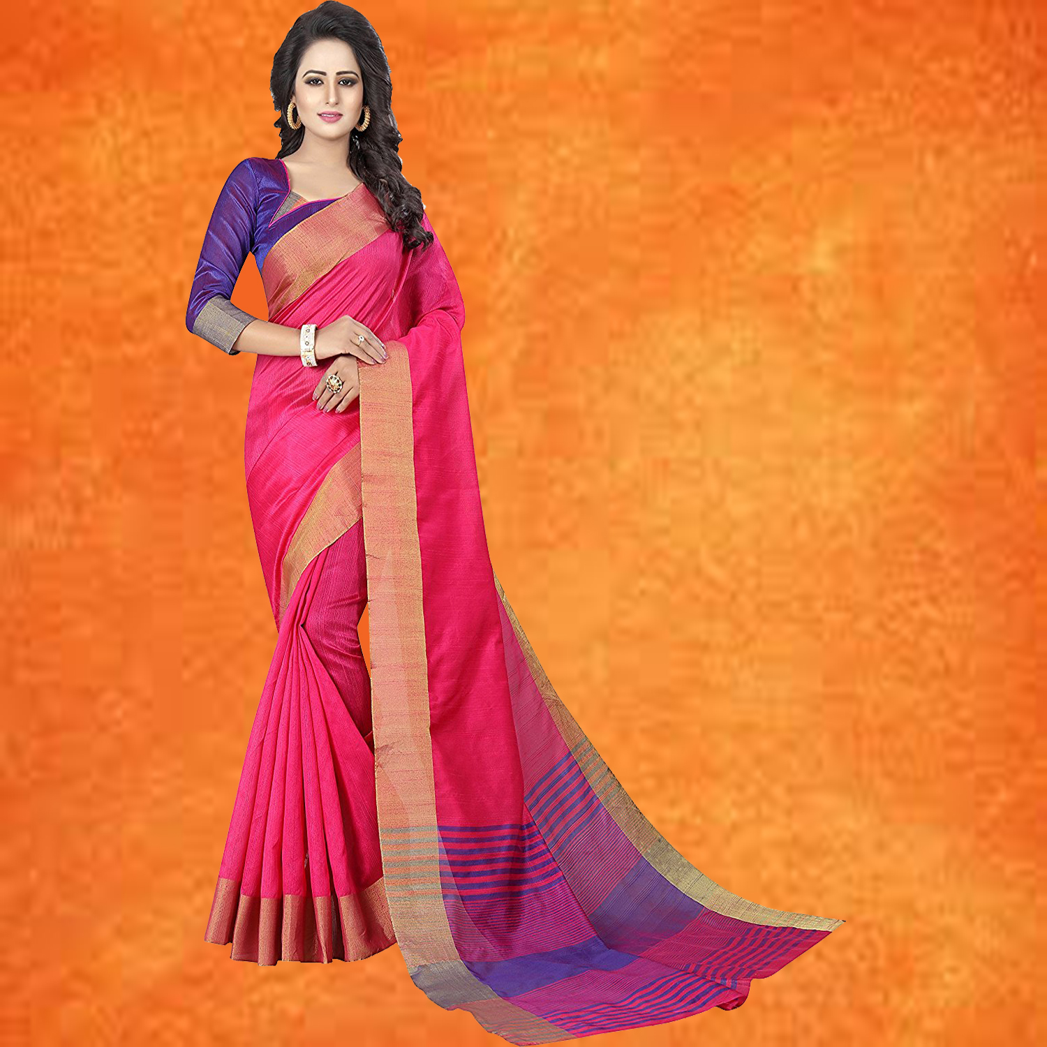 Black And Golden Ladies Saree