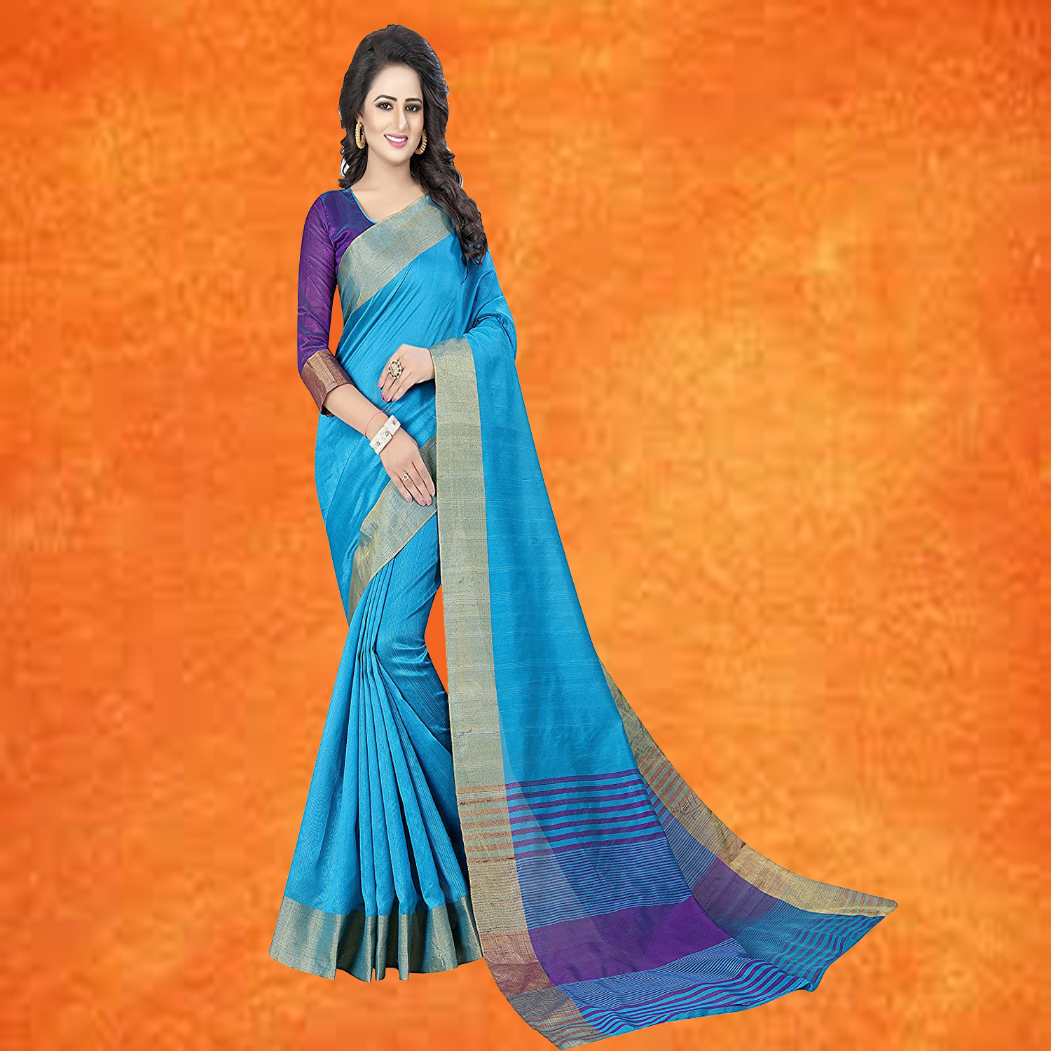 Black And Golden Ladies Saree
