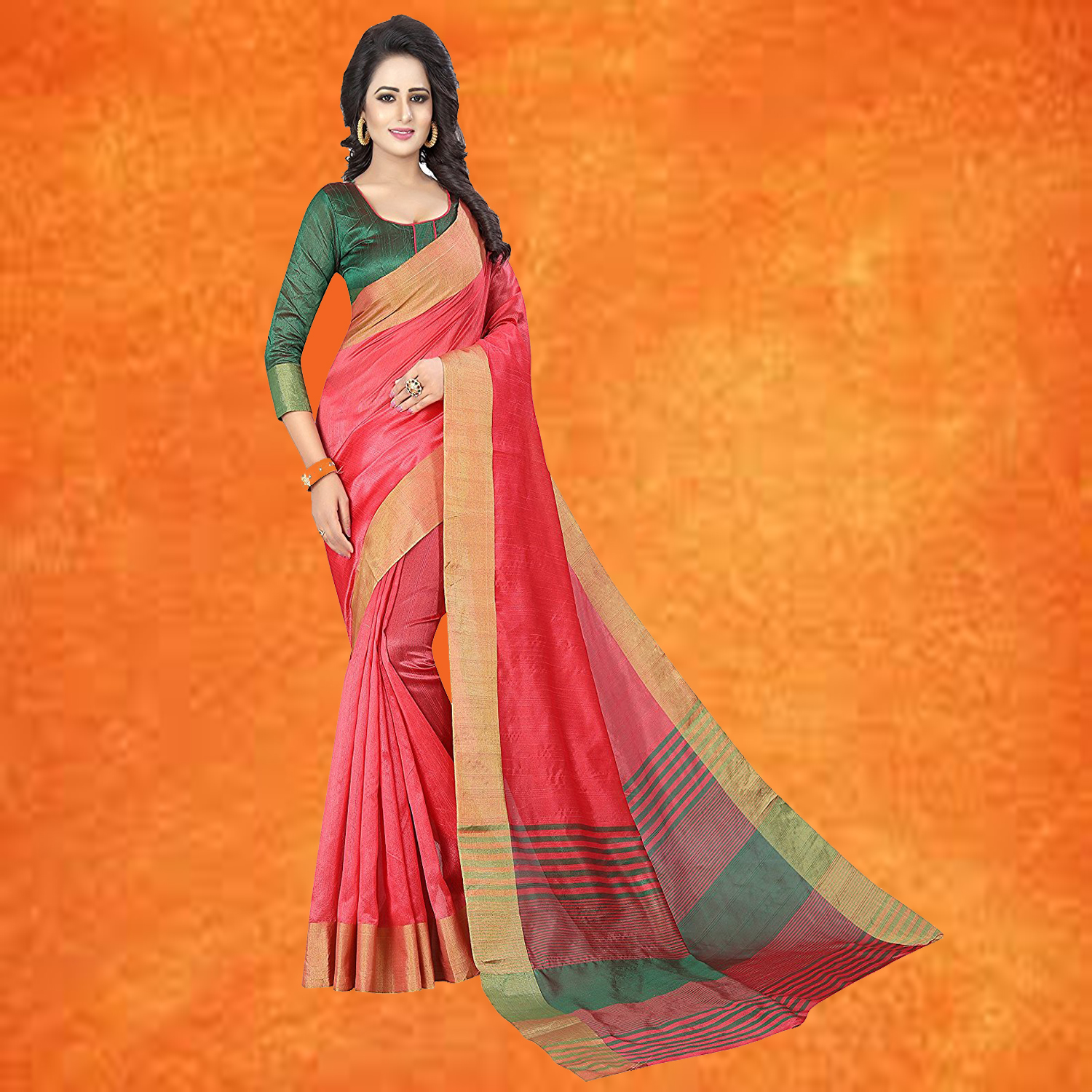 Black And Golden Ladies Saree