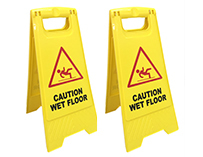 Caution Board - Polypropylene, 2 Feet | Two-faced Yellow Signage For Wet Floor, Cleaning In Progress, Compact, Lightweight, Break Resistant