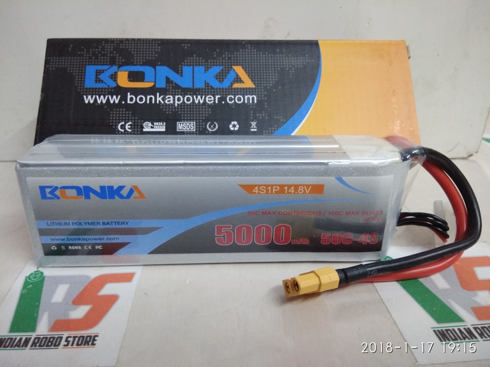 Bonka Lipo 5000mah 50C 14.8V (4S) बैटरी