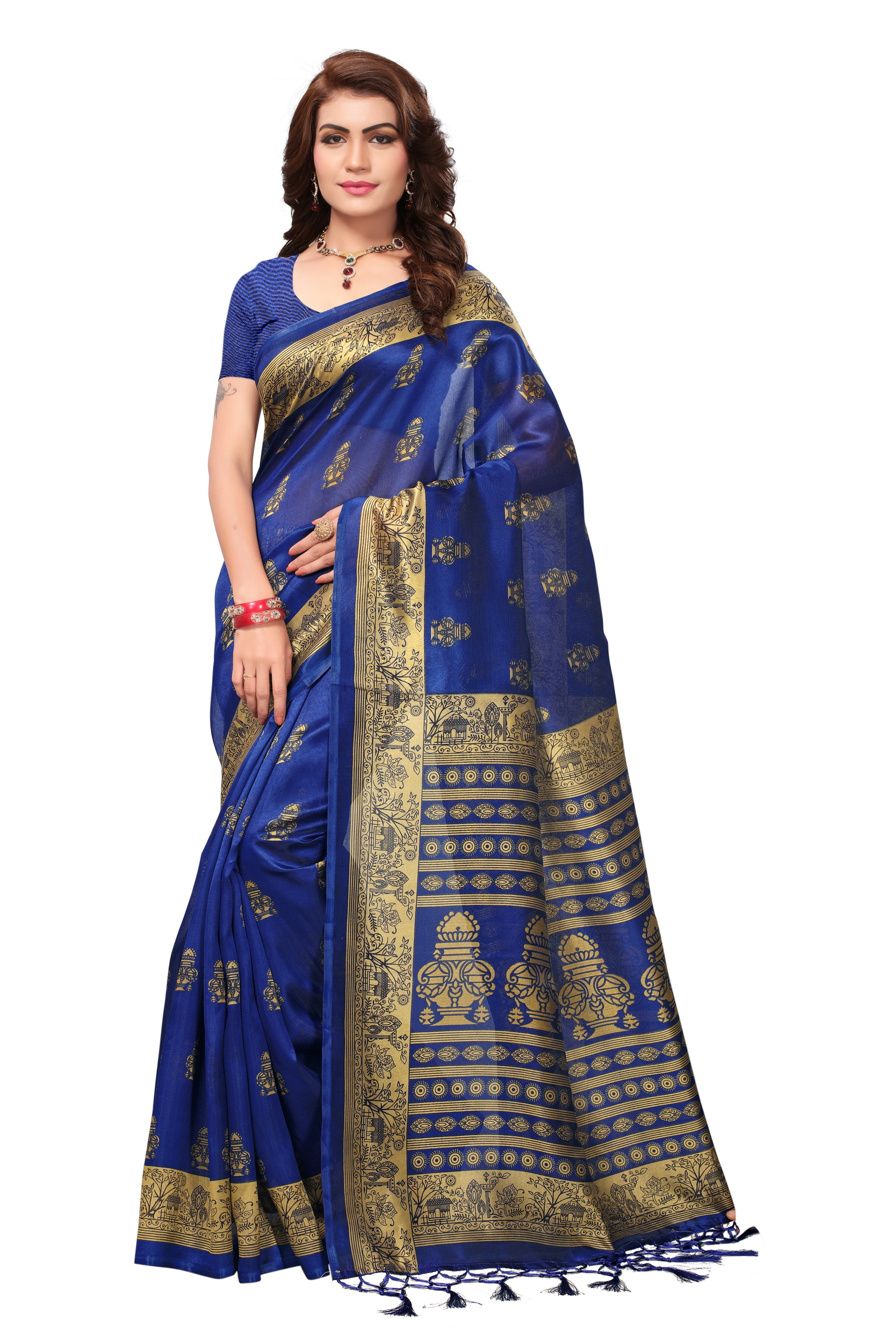 Mysore Silk Printed Saree - Art Silk, 6.3 Meters Length Including Unstitched Blouse | Beautiful Design, Soft Feel, Perfect For Everyday And Festive Wear