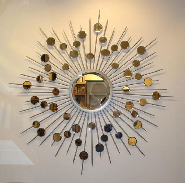 Copper Antique Round Wall Mirror