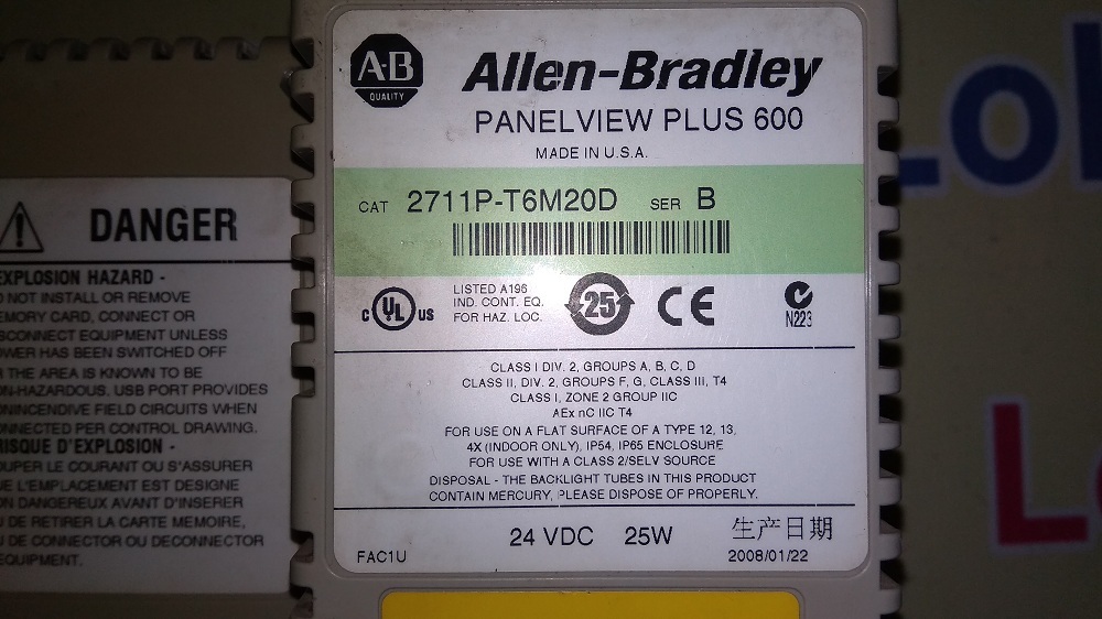Allen Bradley Hmi 2711p-t6m20d B