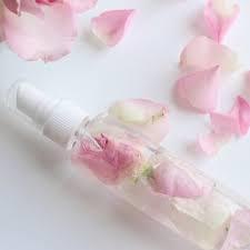 Herbal Rose Water - Glass Spray Bottle, 100ml Size | Pink Color, Infused with Rose Petals for Skin Application