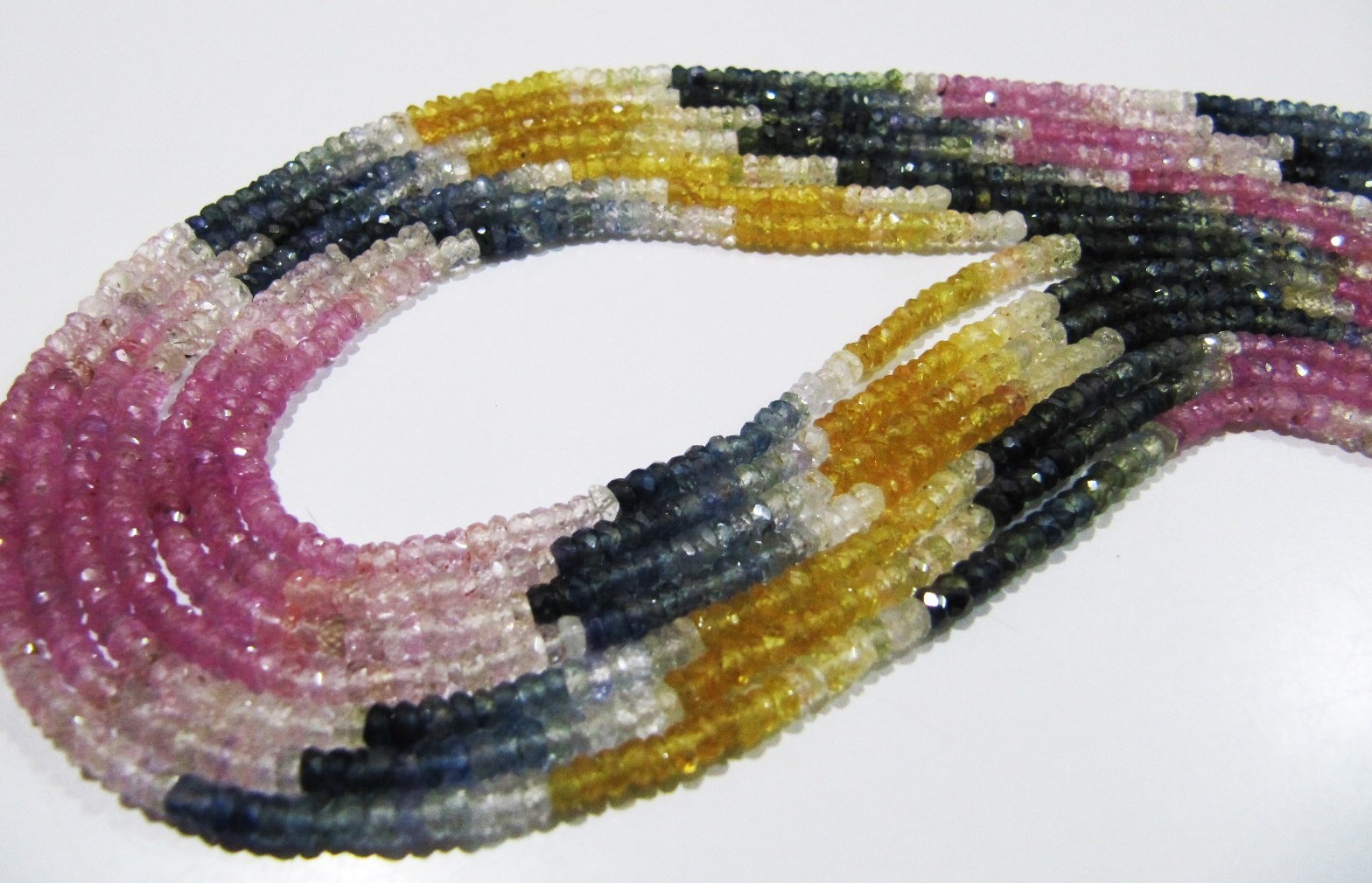 Stone Top Quality Multi Sapphire Rondelle Shape Size 3 Mm