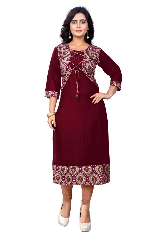 Pure Rayon Women's Kurtis Bust Size: 33 To 44 Up Inch (In)