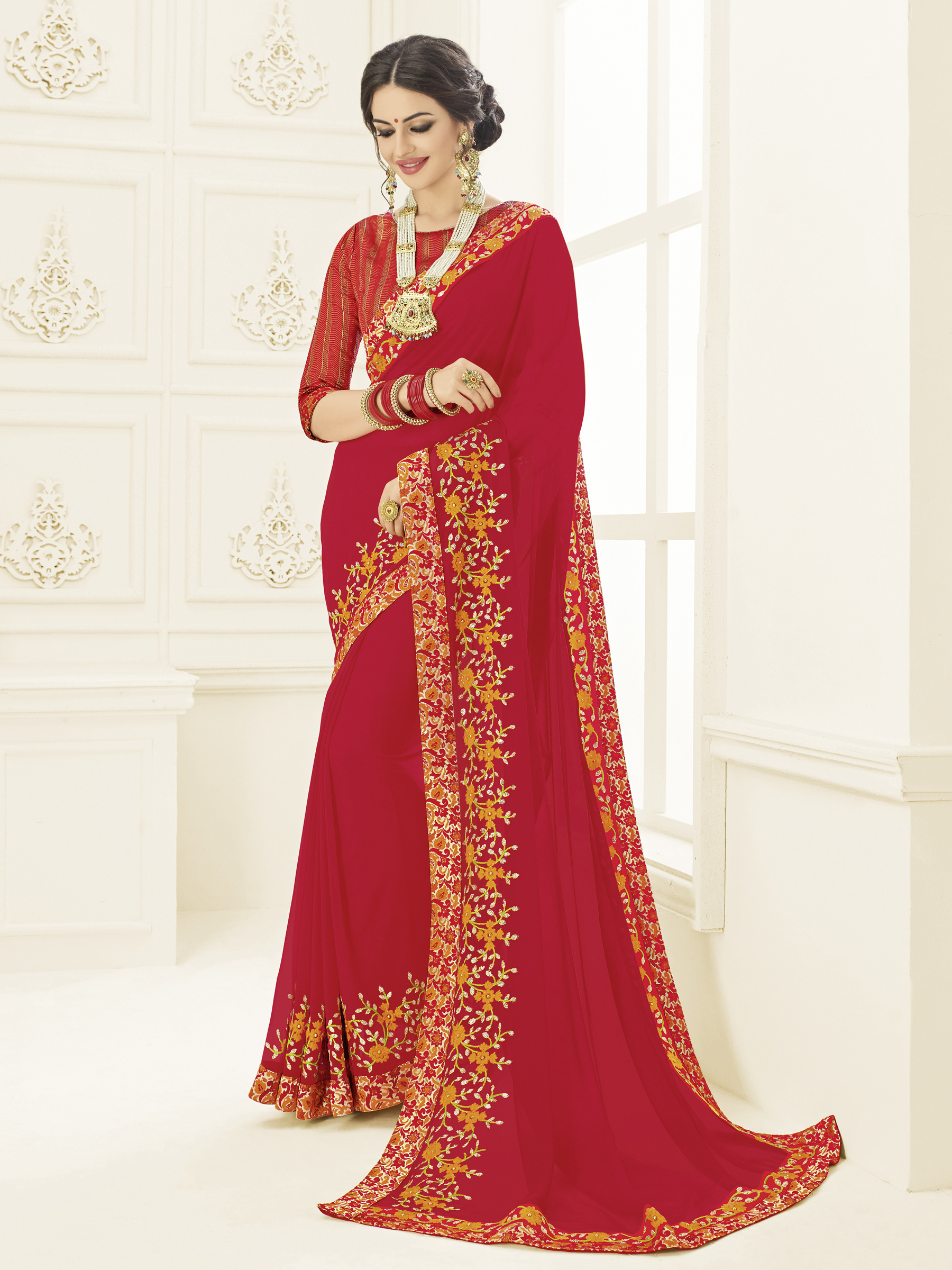 As Per Image Fancy Designer Sarees