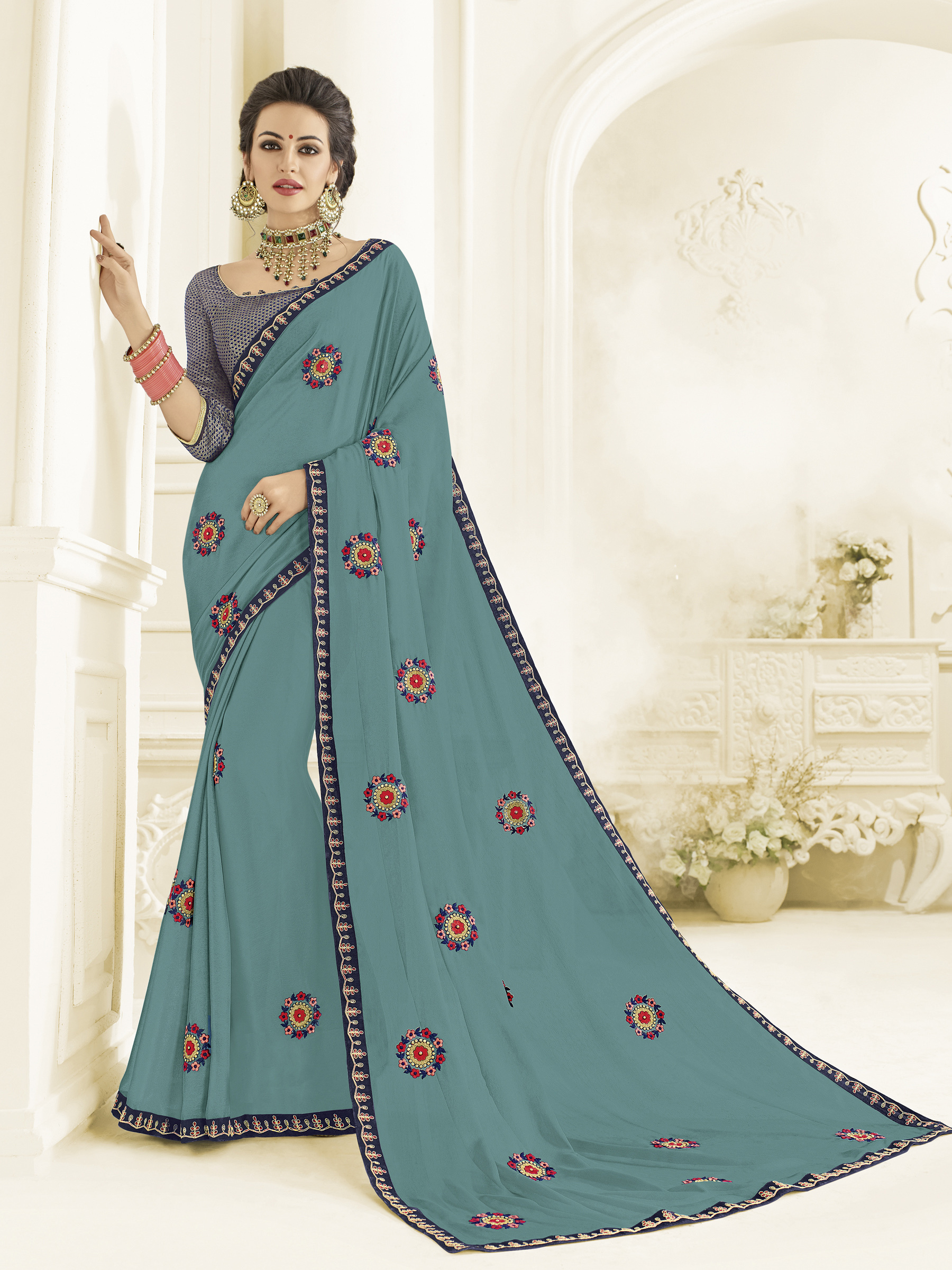 As Per Image Fancy Designer Sarees