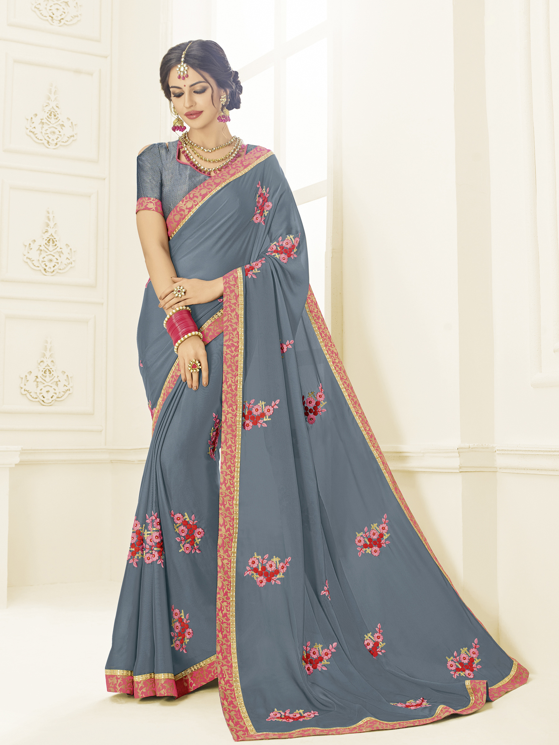 As Per Image Fancy Designer Sarees
