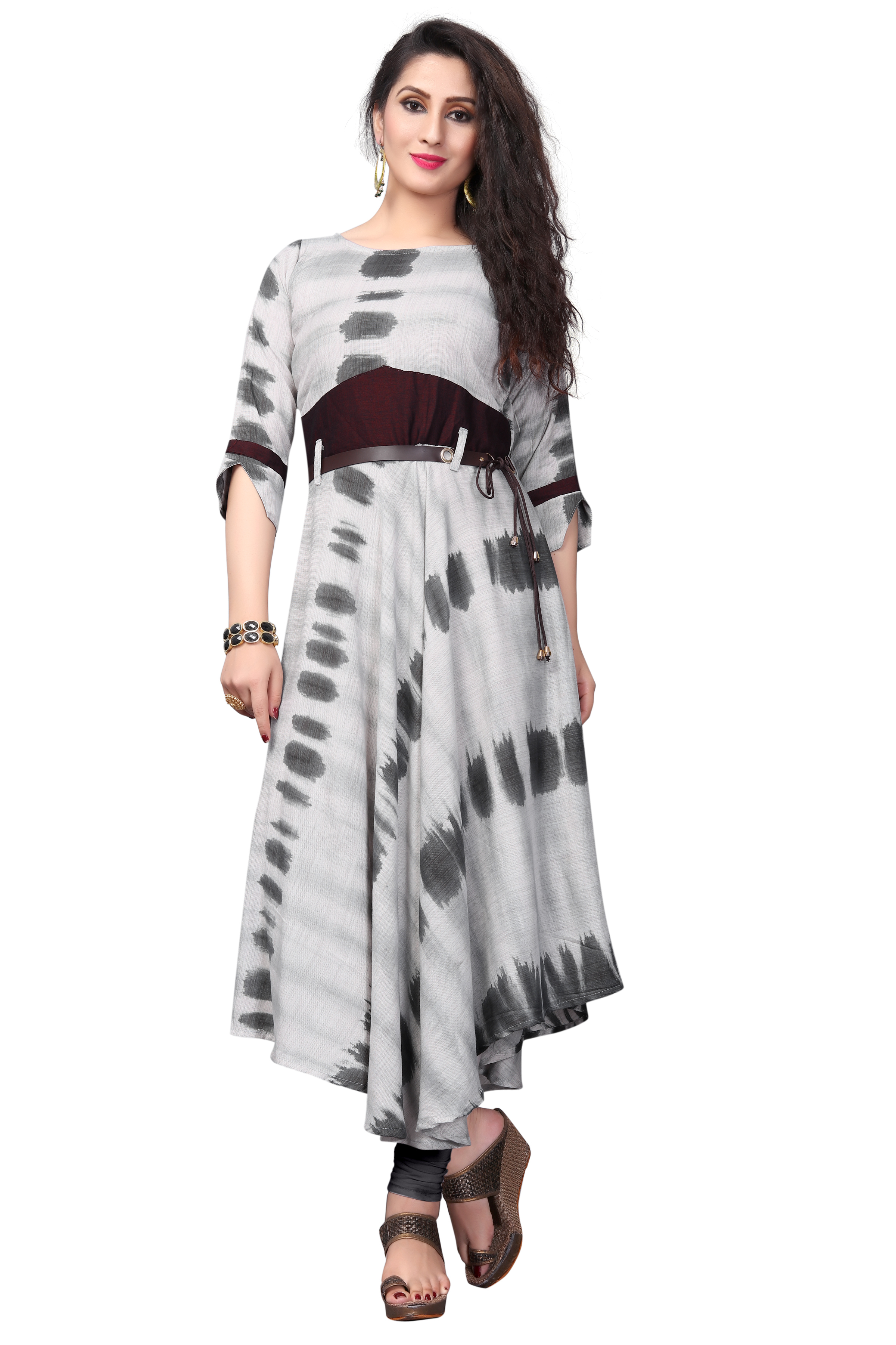 Ladies Rayon Designer Kurti - Bust Size 33 To 44 Inches, Length 40 To 49 Inches | Soft Texture, Eye-catchy Printed Pattern, 3-4th Sleeve Style