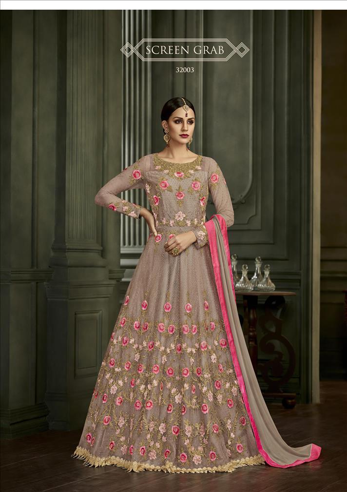 Multicolour Stylish Gown Style Anarkali Suits