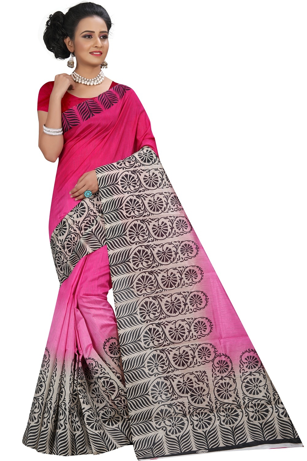 Silk Printed Sarees - Cotton Silk Fabric, 5.5 Mtr Length, Red Yellow Brown Orange Green Patterns | Printed, Suitable For All Seasons, South Indian Style