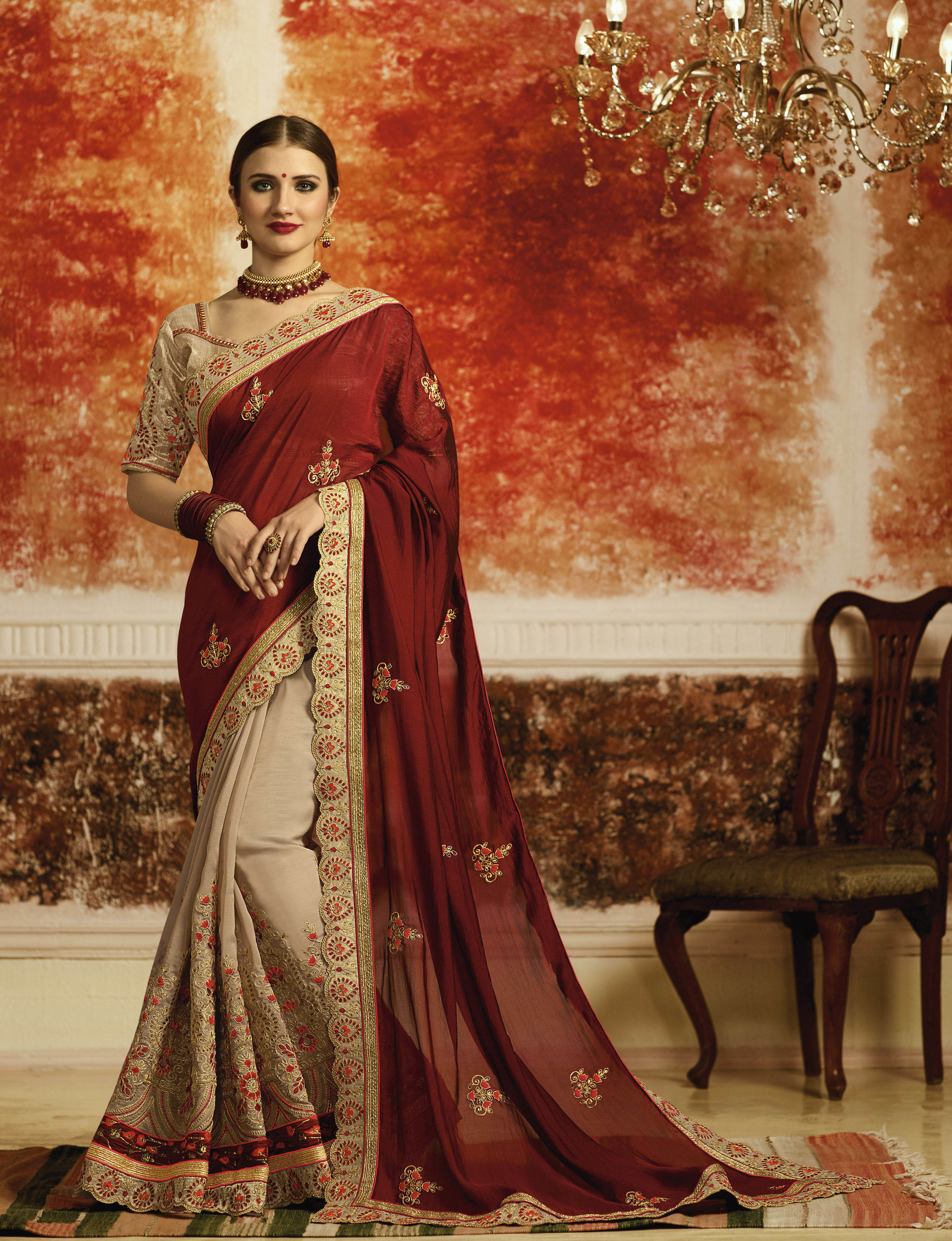As Per Image Designer Handwork Saree