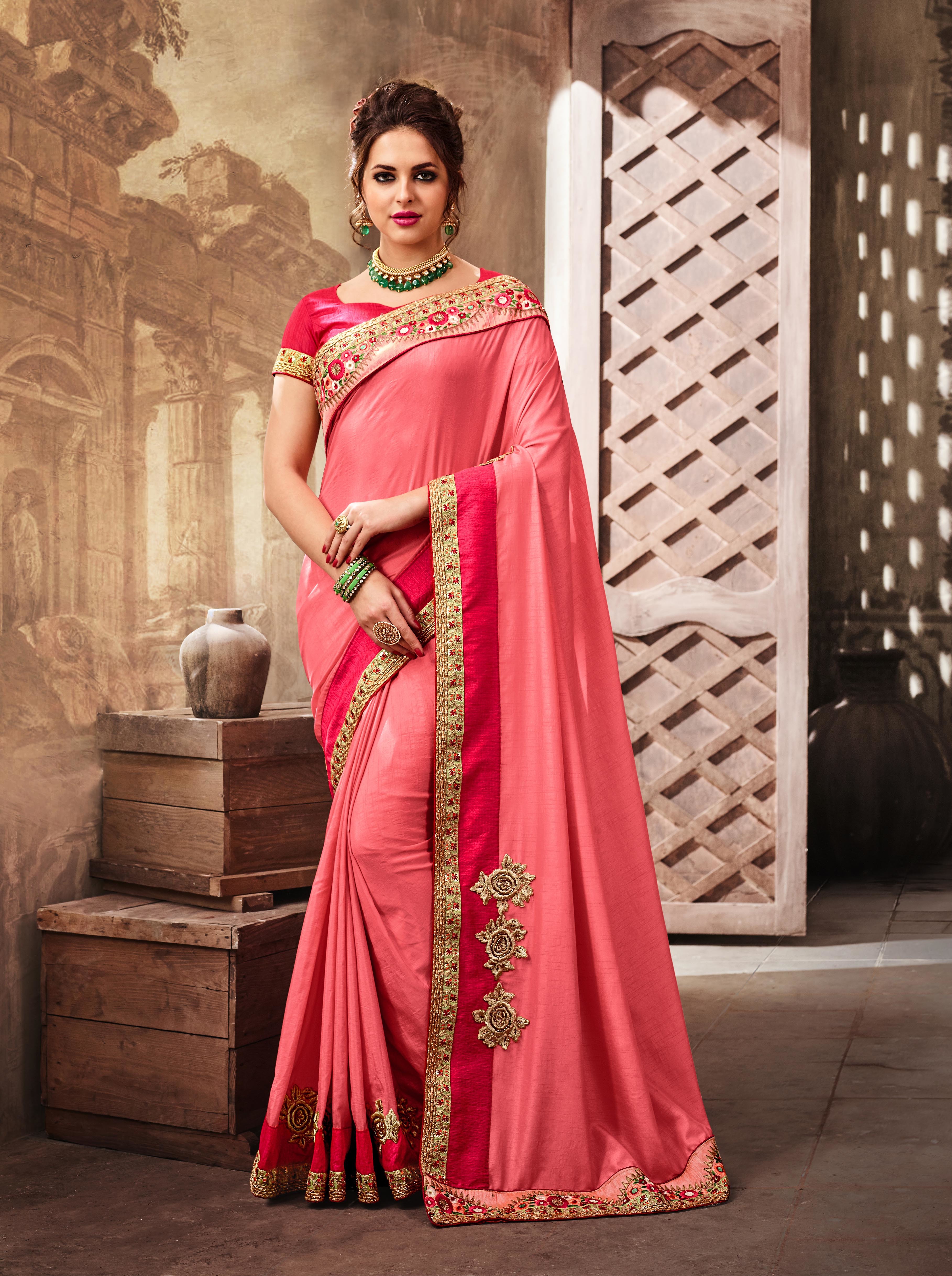 Designer Fancy Georgette Saree - Embroidered Stone Work, Custom Size For All Ages, Elegant Ethnic Wear