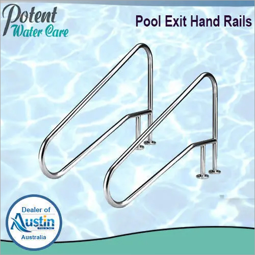 Silver Swimming Pool Exit Hand Rails