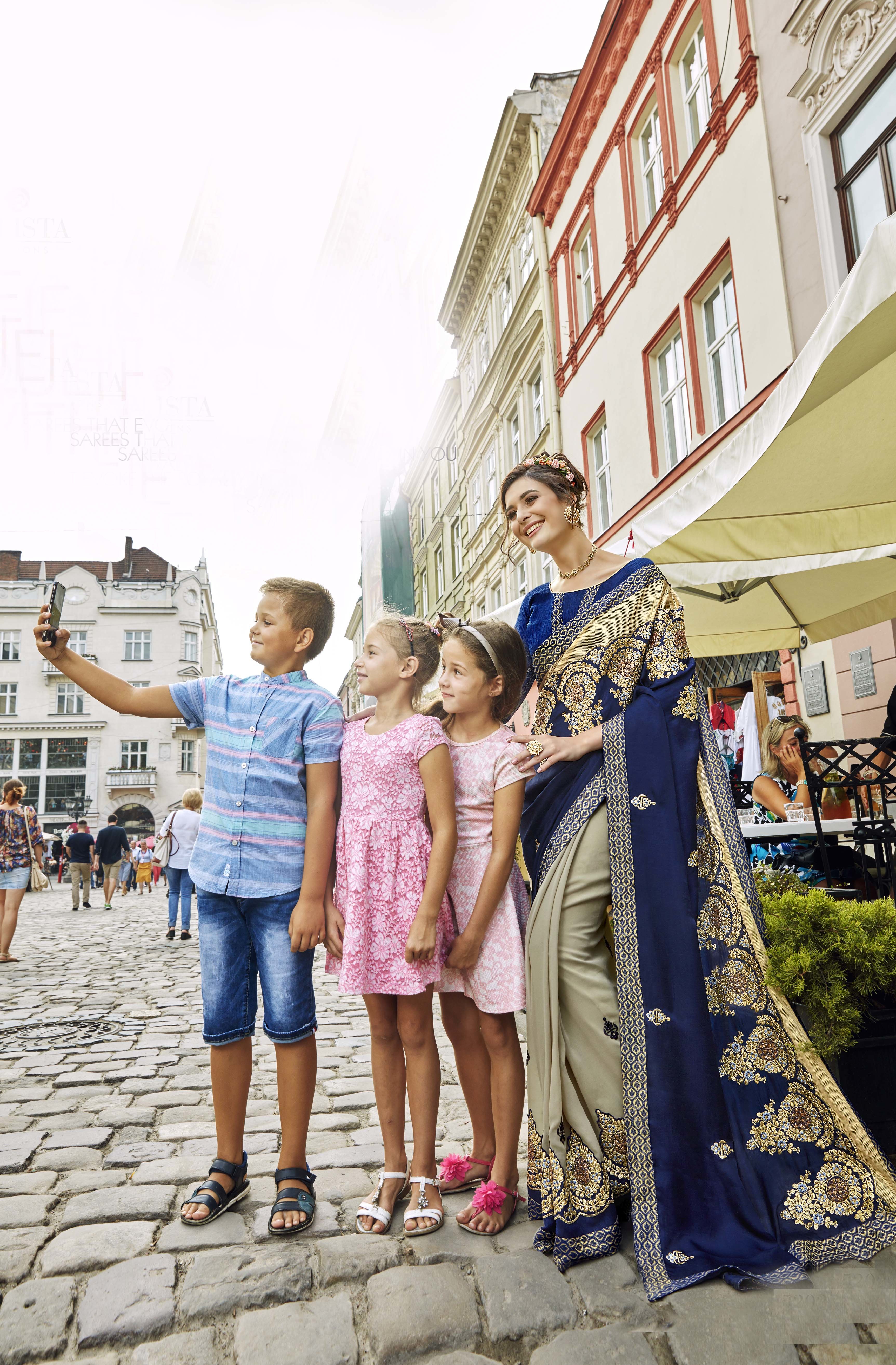 Designer Fancy Georgette Saree - Custom Fit, Embroidered Work | Indian Ethnic Wear, Georgette Fabric