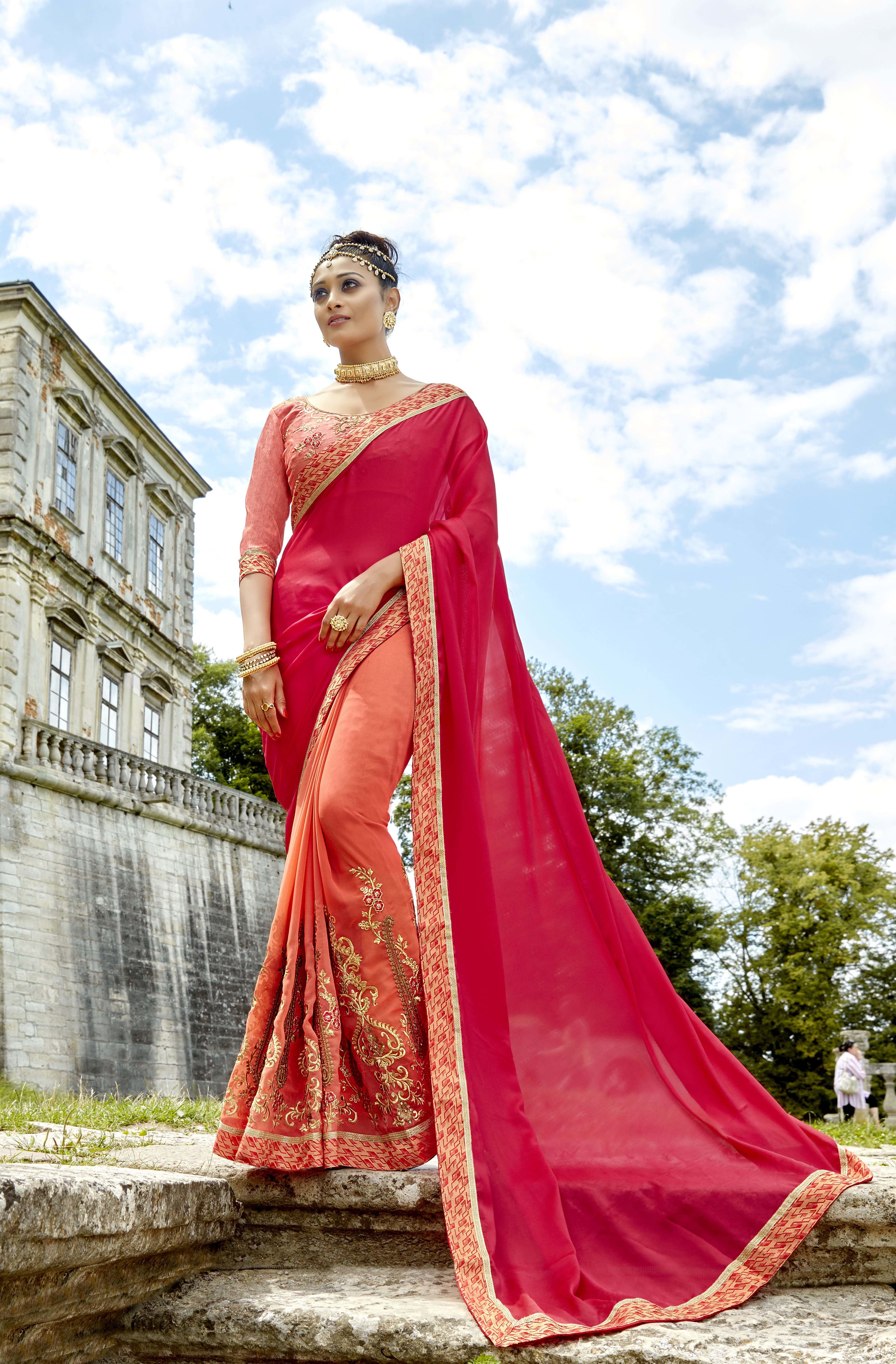 Fancy Georgette Saree - Embroidered Georgette, Ethnic Dress For All Seasons | Elegant Design With Detailed Work