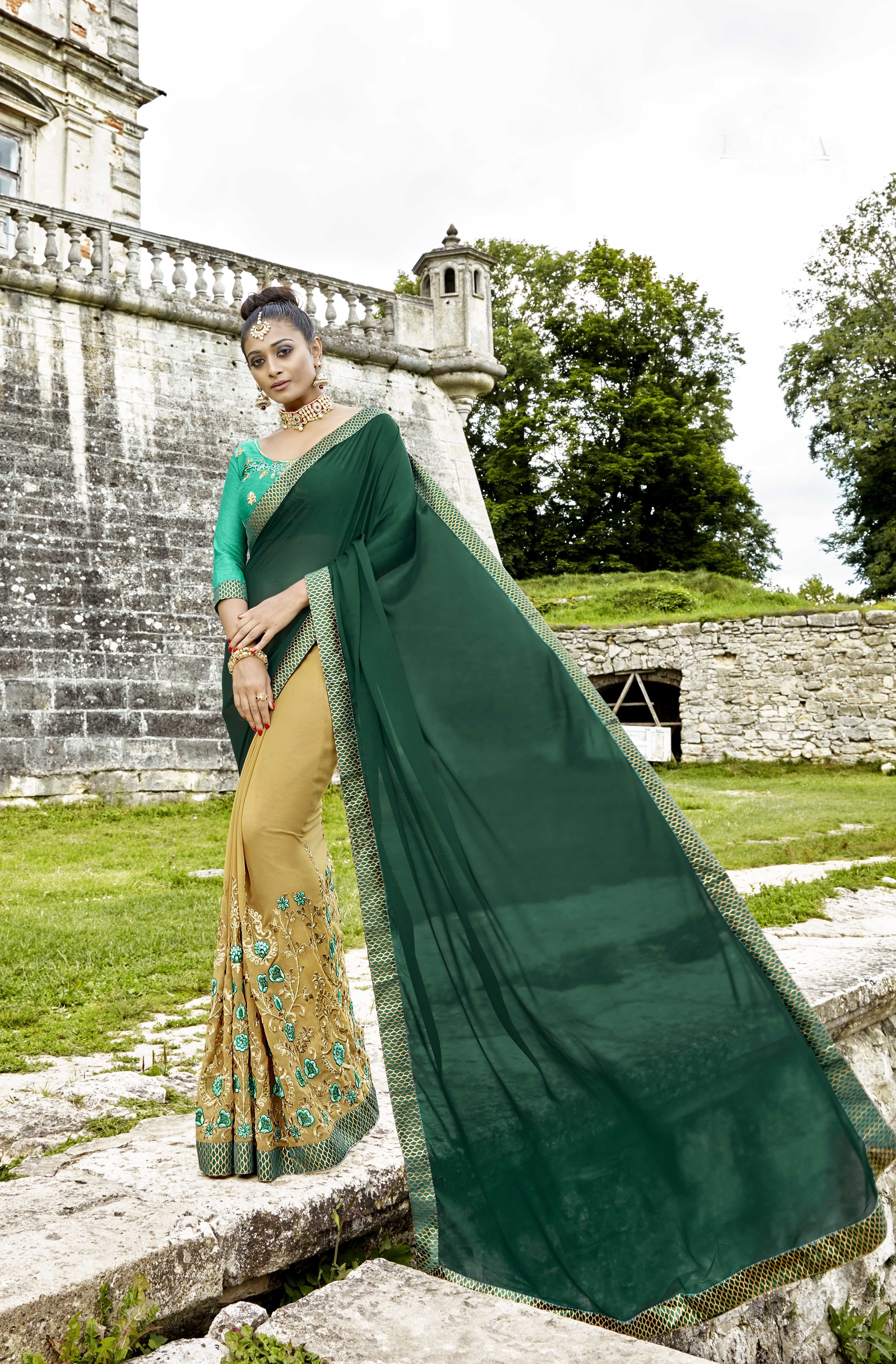 Fancy Georgette Saree - Embroidered Georgette, Ethnic Dress For All Seasons | Elegant Design With Detailed Work