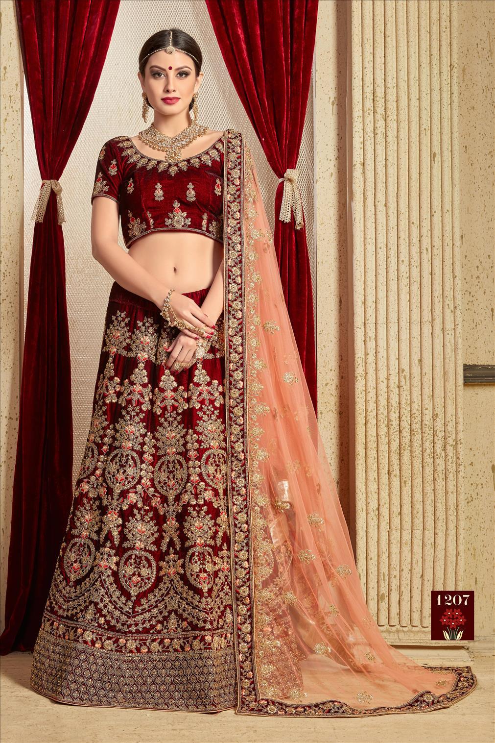 Ethnic Wedding And Partywear Velvet Lehengas