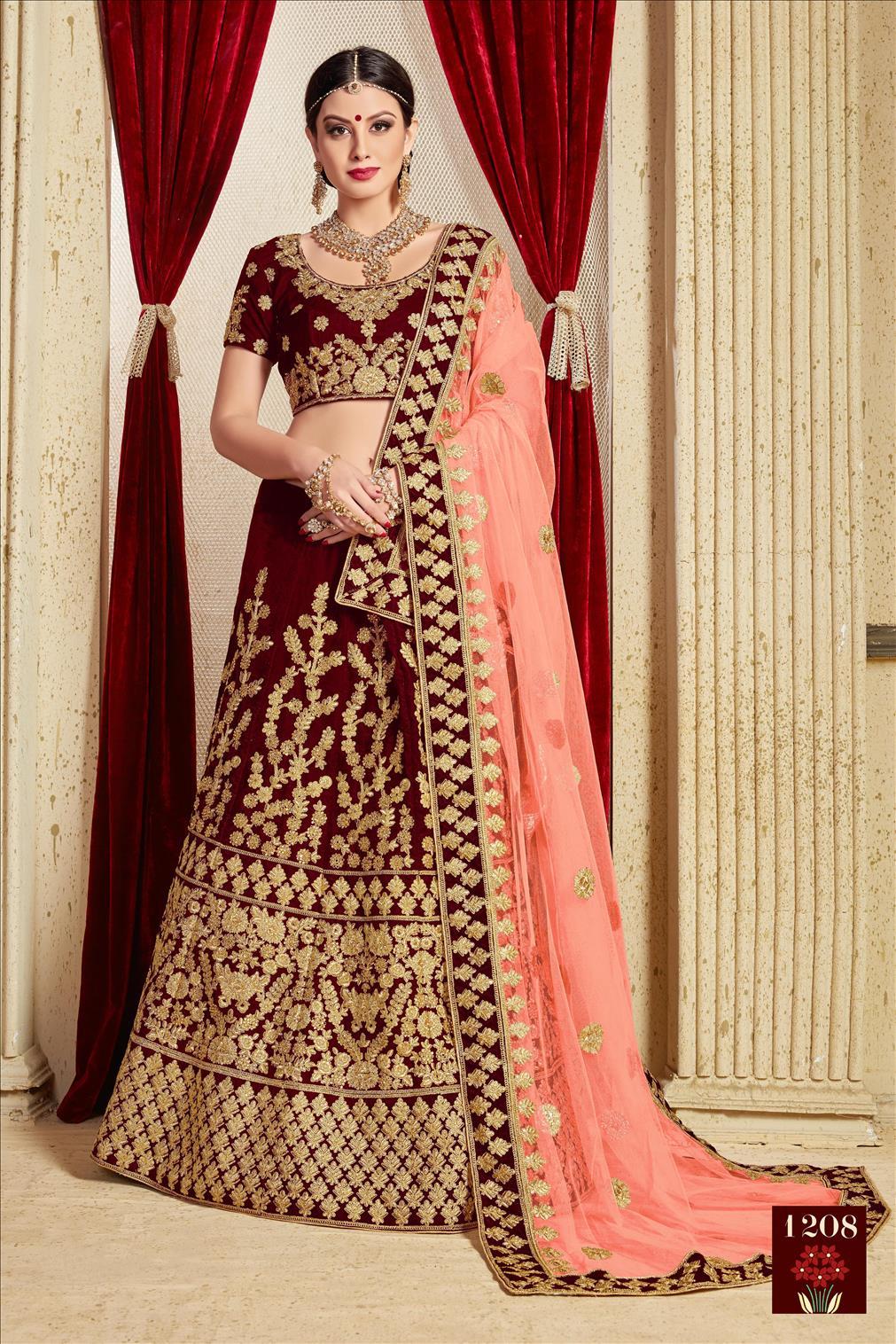 Ethnic Wedding And Partywear Velvet Lehengas