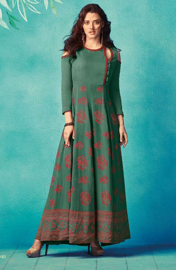 Georgette Fancy Long Gown Style Kurti