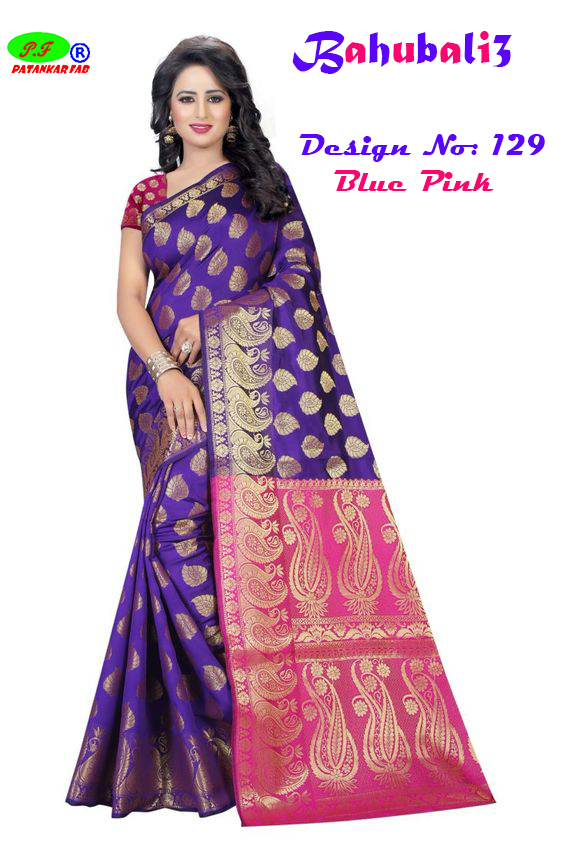 Blue Printed Saree Silk