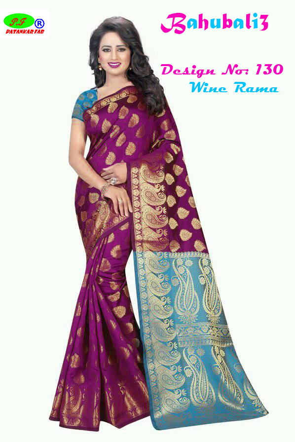 Blue Printed Saree Silk