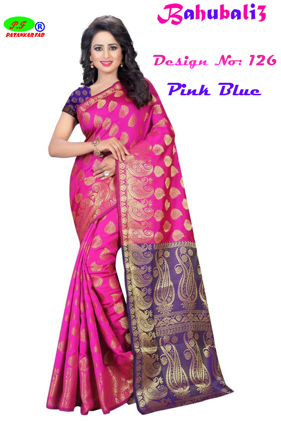 Blue Printed Saree Silk