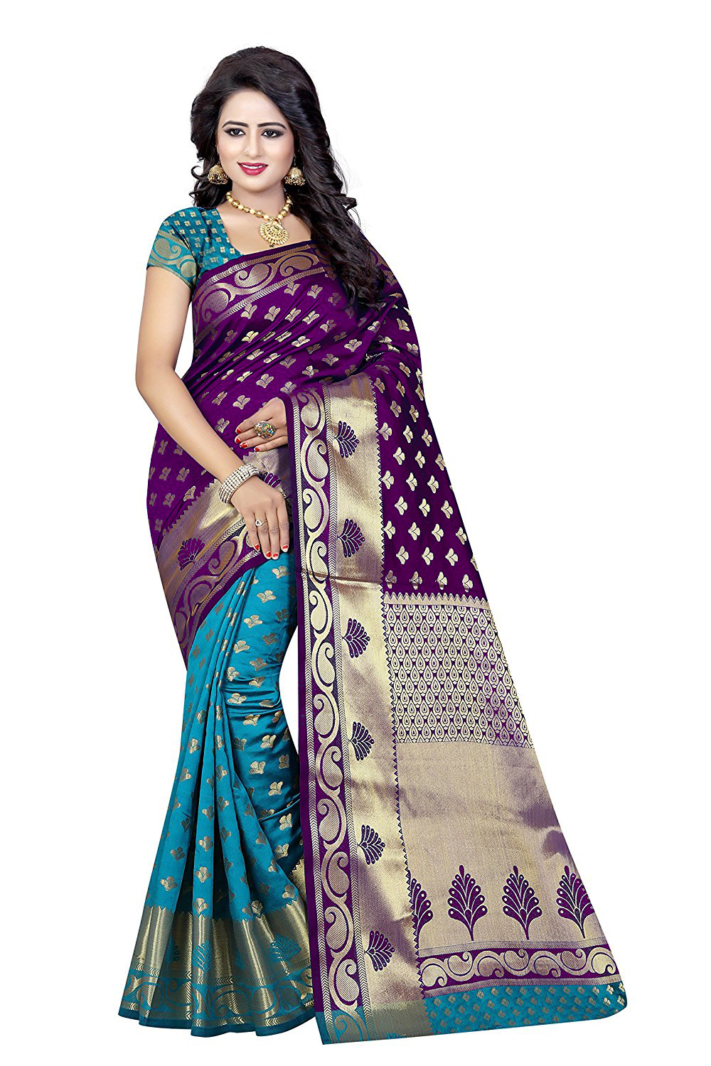 Green Fancy Printed Banarasi Silk Saree