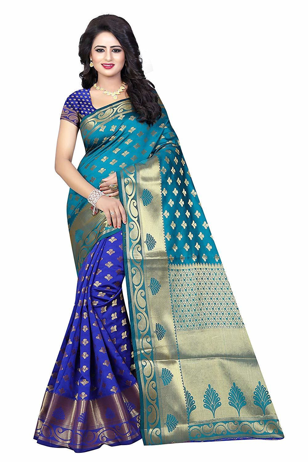 Green Fancy Printed Banarasi Silk Saree