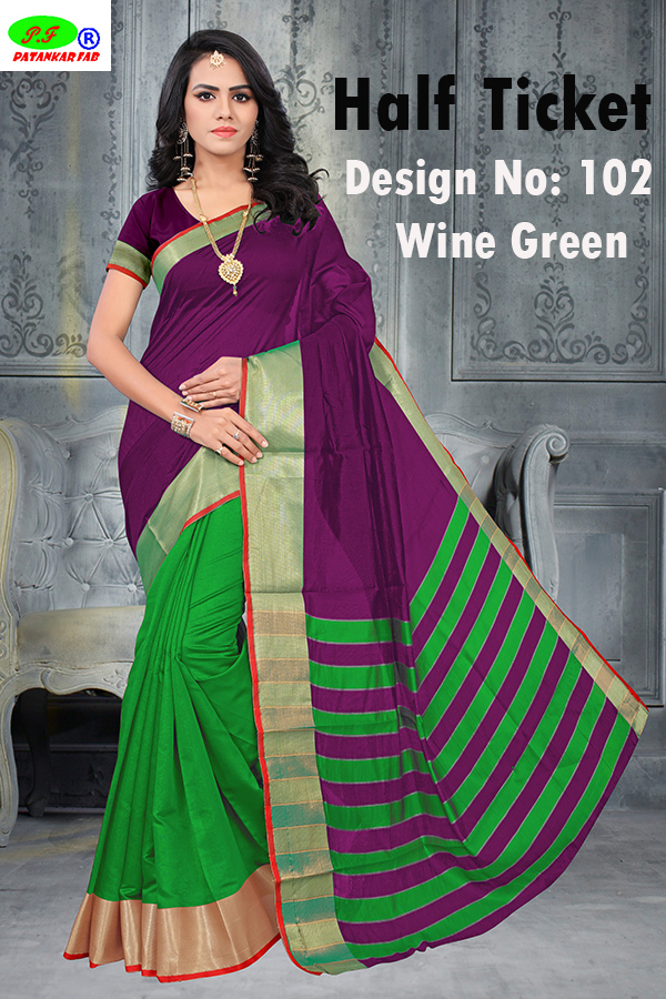 Banarasi Silk Saree - 5.5 Mtr Length, 0.8 Mtr Blouse | Navy Blue, Black, Purple, Red, Brown, Sky Blue, Green, Art Silk, Printed Pattern, Suitable For All Seasons