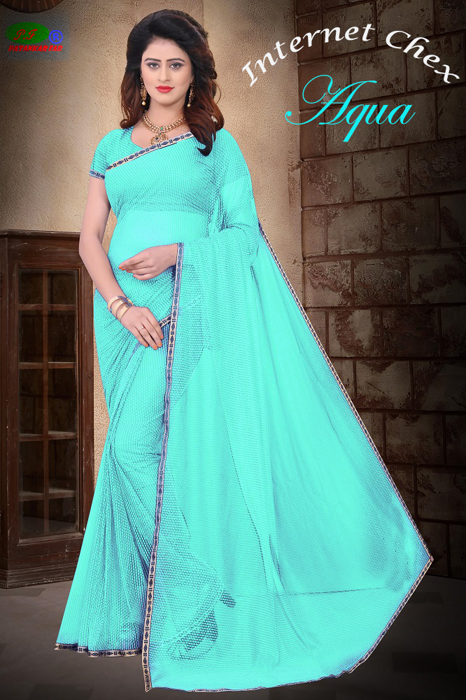 Fancy Polyster Saree With Lace - Cotton Silk, 5.5 Mtr Length, 0.8 Mtr Blouse, Colors: Blue, Pink, Black, Purple, Red, Green | Printed Pattern, Suitable For Rainy, Spring, Summer, Winter