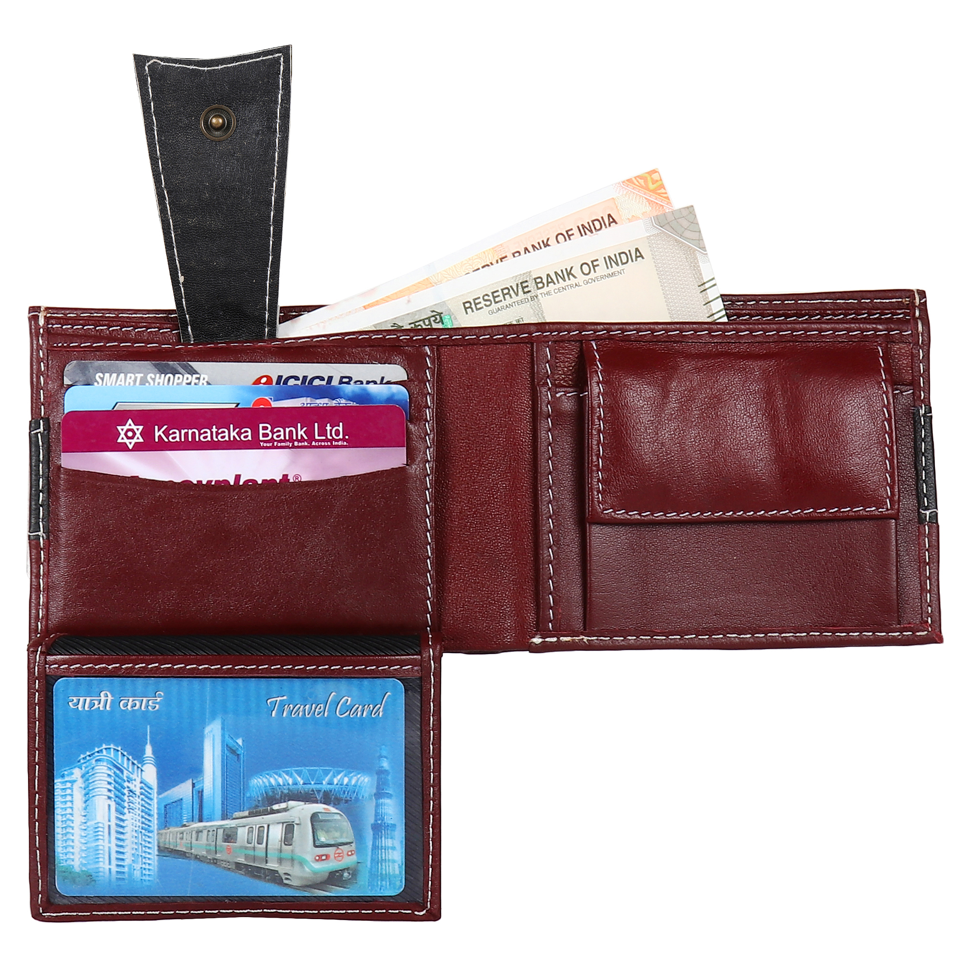 Maroon Brown Men's Designer Leather Wallet