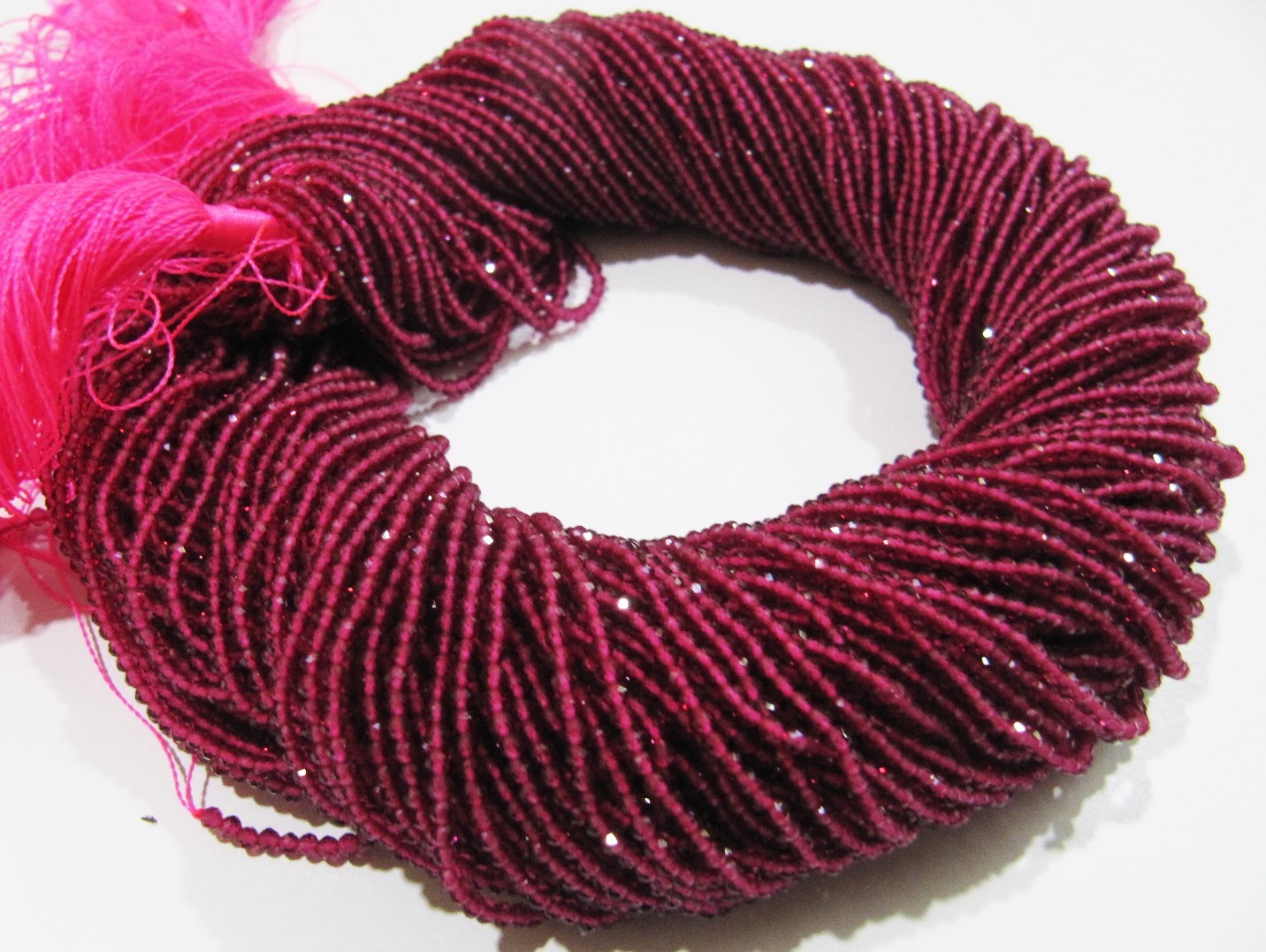 Red Aaa Quality Natural Ruby Lab Created Size 2mm Beads