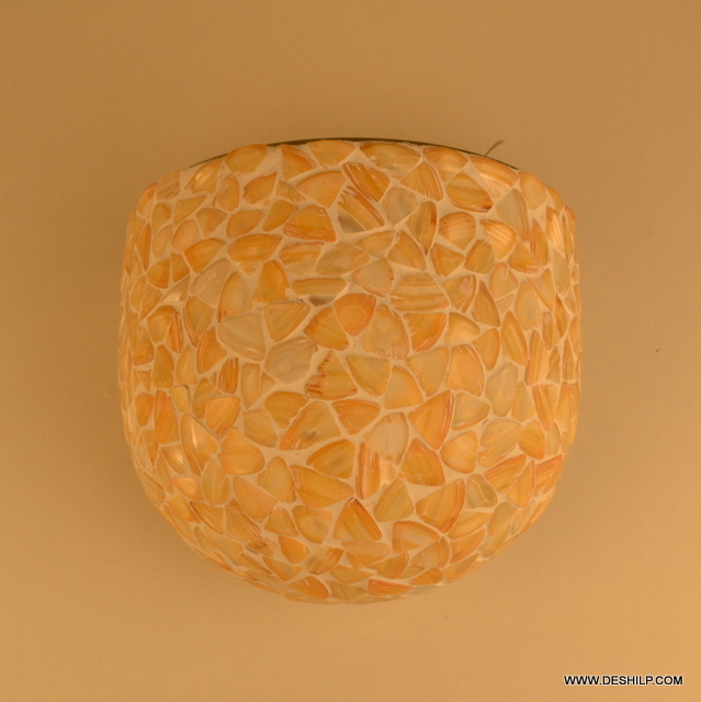 Yellow Seap Glass Up-lighter Antique Glass Up-lighter