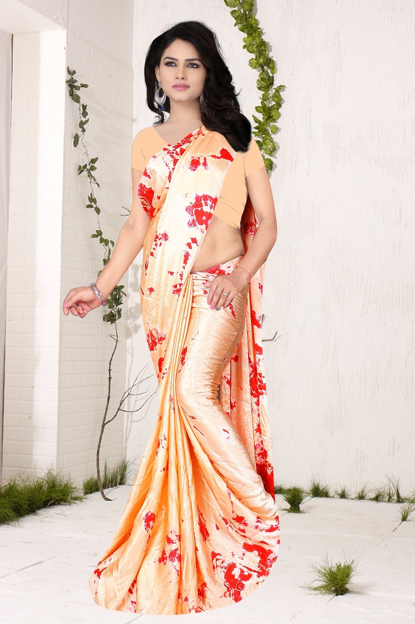 Multi Designer Wear Printed Georgette & Satin Saree