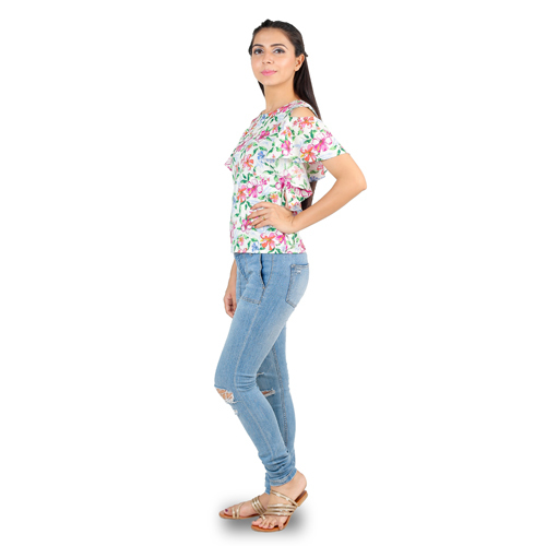 Printed White Top