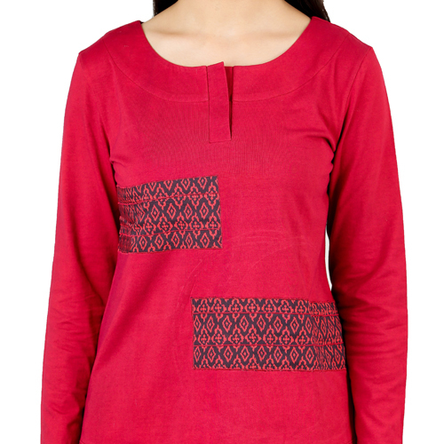Printed Patchwork Wine Top