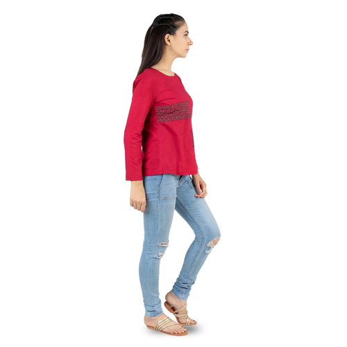 Printed Patchwork Wine Top