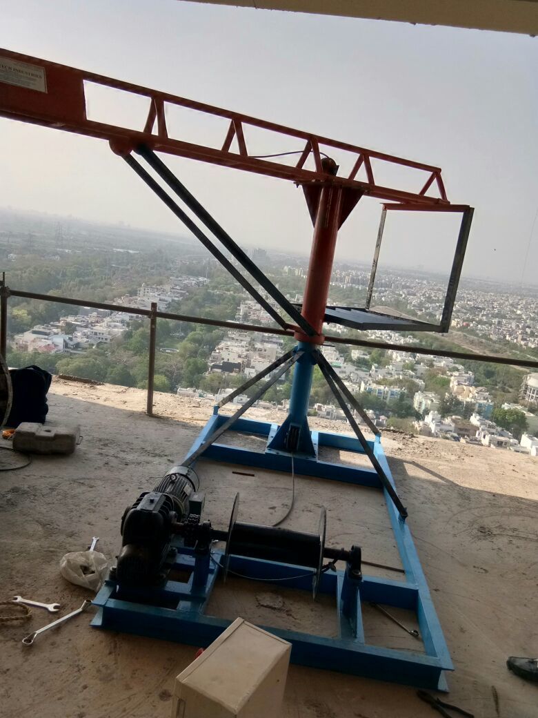 Monkey Lift Machine - Hoist Mount, 10 Ft Boom Length, 360-degree Movement | Material Hoist, 500 Kg Capacity, 7.5 Hp Motor, 1-year Warranty