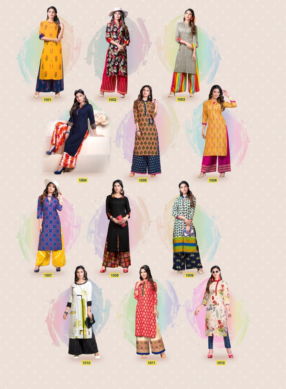 Kurti With Plazo Design Decoration Material: Cloths