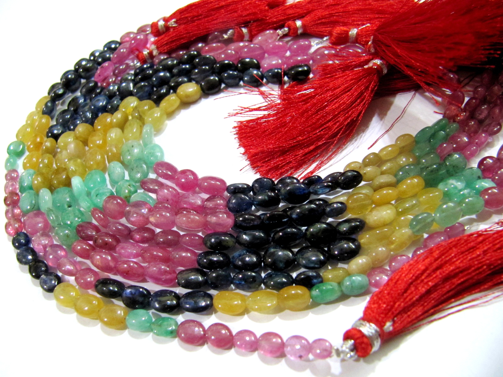 Malti Colour Aaa Quality Genuine Ruby Emerald Sapphire Beads