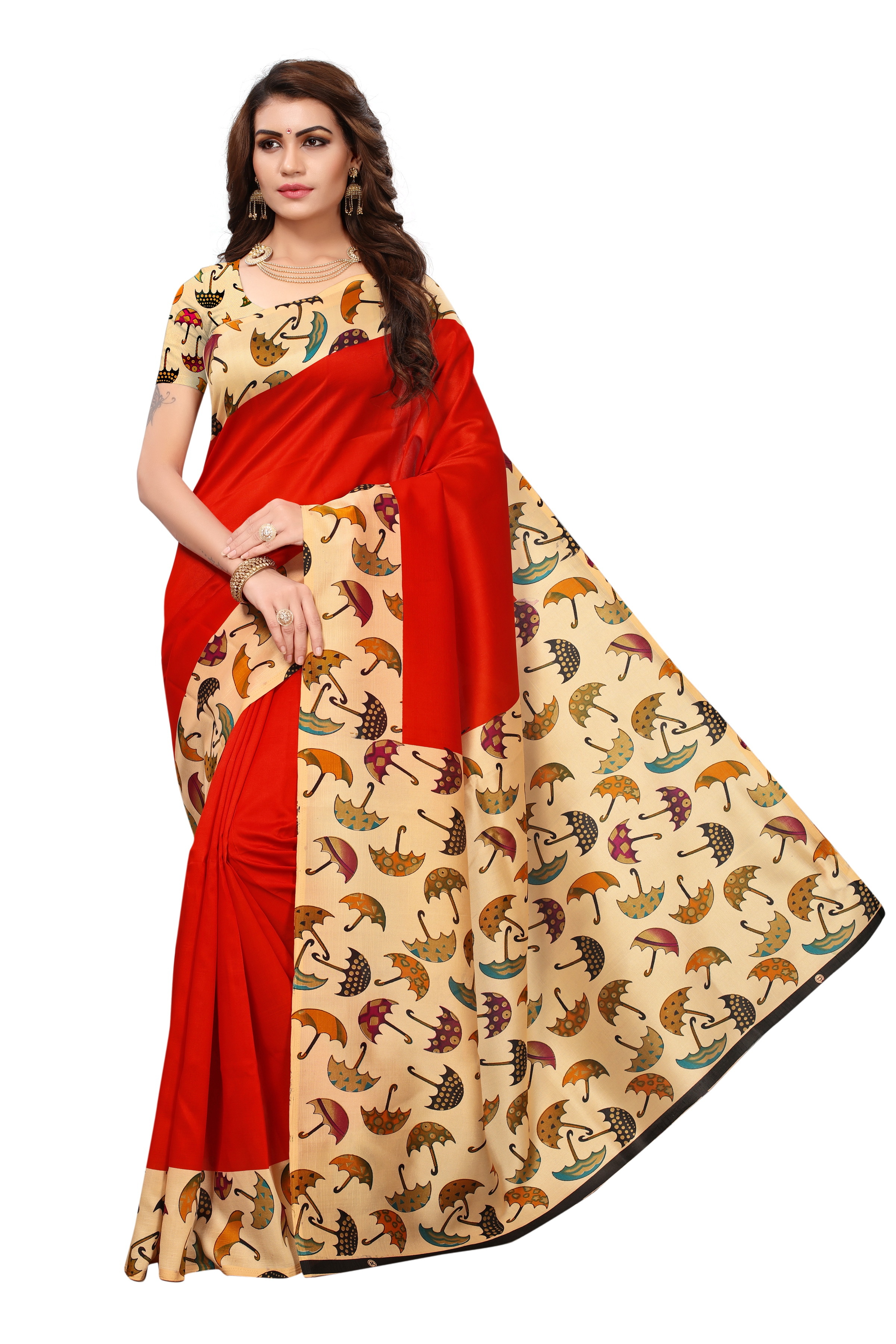 Mysore Silk Saree - 5.5 Mtr Length, 0.8 Mtr Blouse | Black, Green, Red Colors, Printed Pattern, Suitable For Rainy, Spring, Summer, Winter Seasons