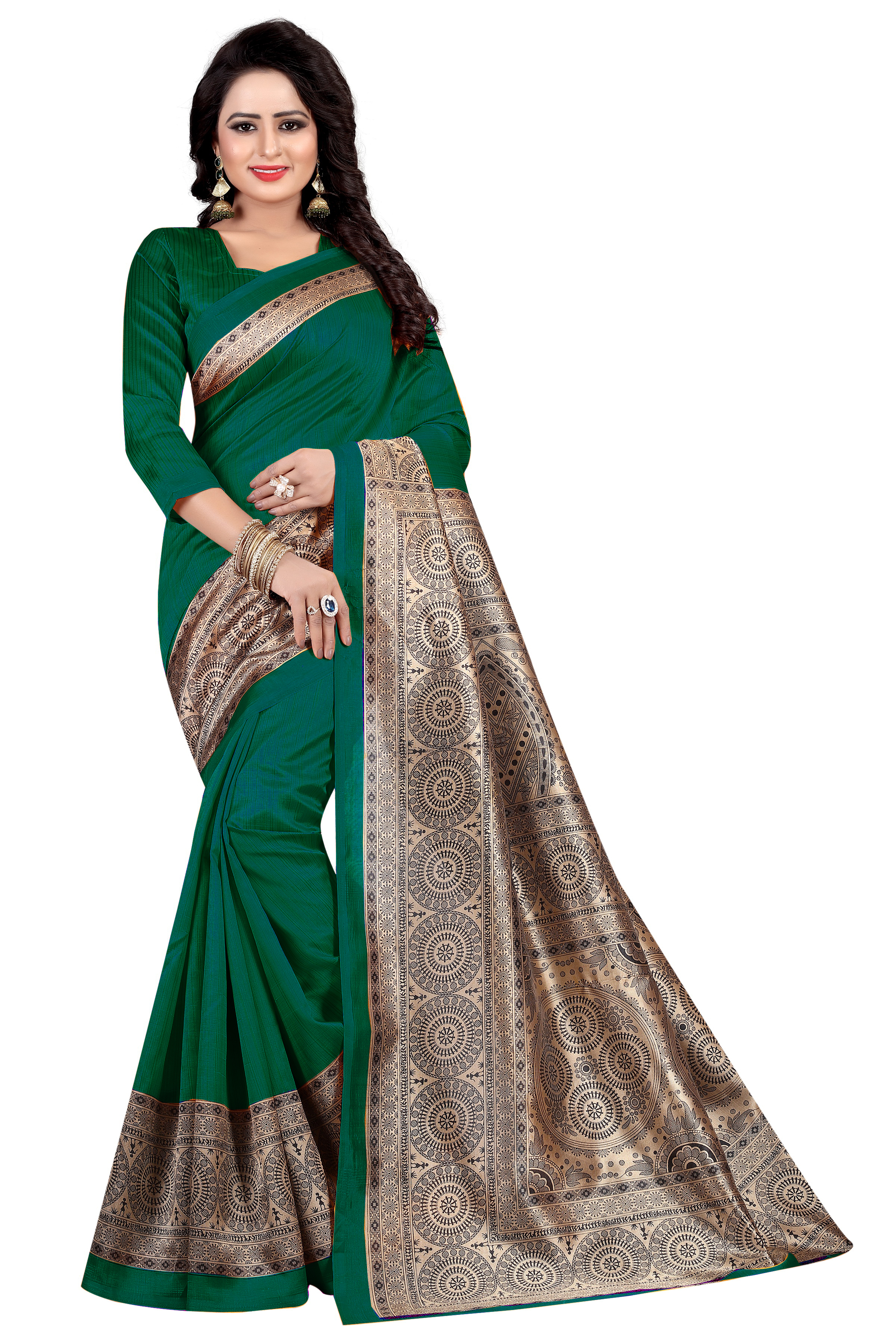 Mysore Saree - Art Silk, Length: 5.5 Mtr, Blouse Length: 0.8 Mtr | Colors: Red, Pink, Dark Pink, Yellow, Style: Printed, Seasonal: All