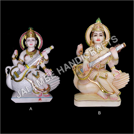 मार्बल सरस्वती मूर्ति