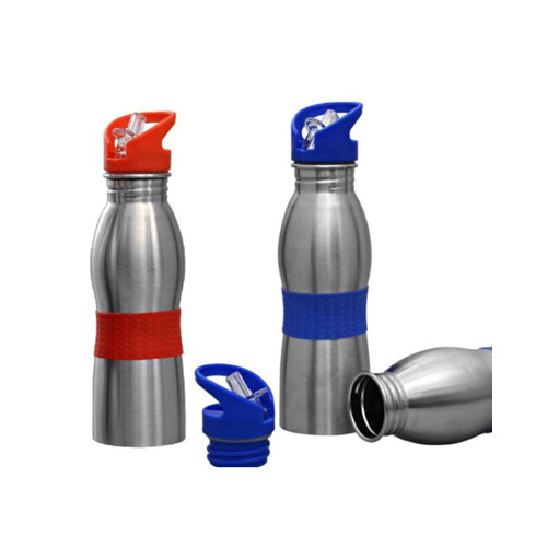 Sport Sippers - Stainless Steel, 300-1000 ml | Blue and Red Options, Ergonomic Grip Band, Durable, Lightweight, Versatile Use